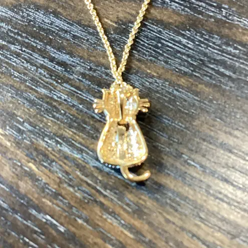 Macy's  Gold Necklace with Crystal Cat Pendant