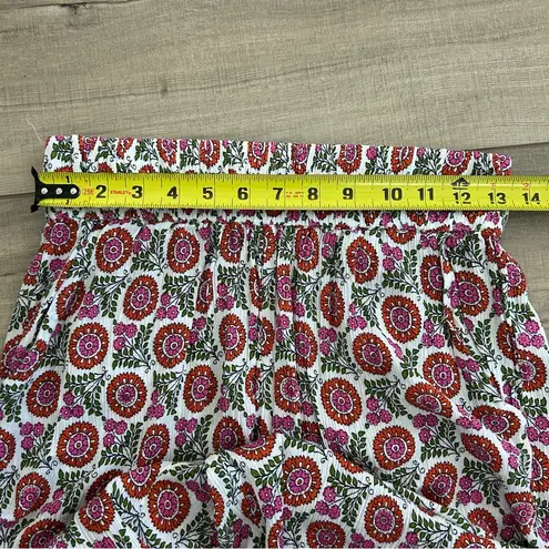 Boden USA Boden Crinkle Wide Leg High Rise Trouser Pant Pink Green 4