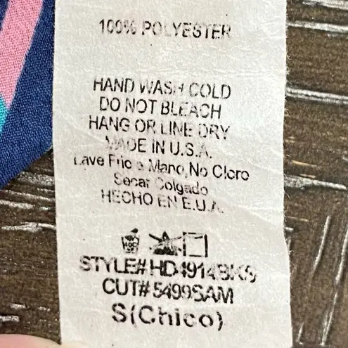 Pink Owl Geometric Print Mini Dress Multicolor Size Small Zig Zag Lightweight