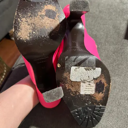 Sies Marjan Hot Pink Patent Leather Lace Up Mules 38 / 7.5