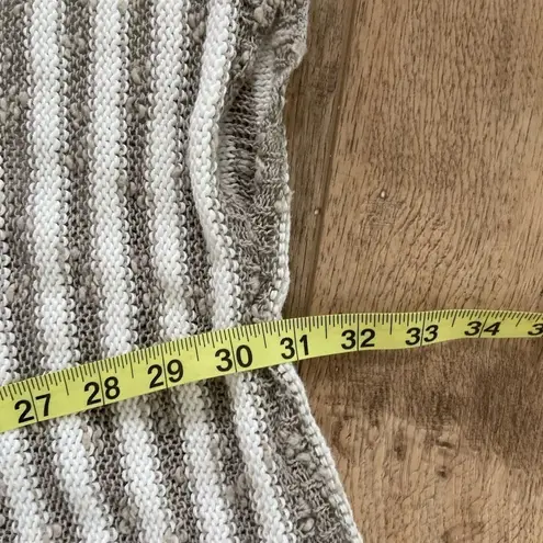 Georgina Estefania LINEN/COTTON LOOSE WEAVE STRIPE asymmetrical ARM top M White Size M