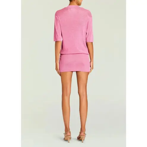 SER.O.YA Rae Metallic Mini Dress in Bubblegum Pink Small New Womens Knit
