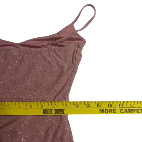 Glare  Blush Pink Glitter Ruched Bodycon Cocktail Party‎ Dress Sample Size Small