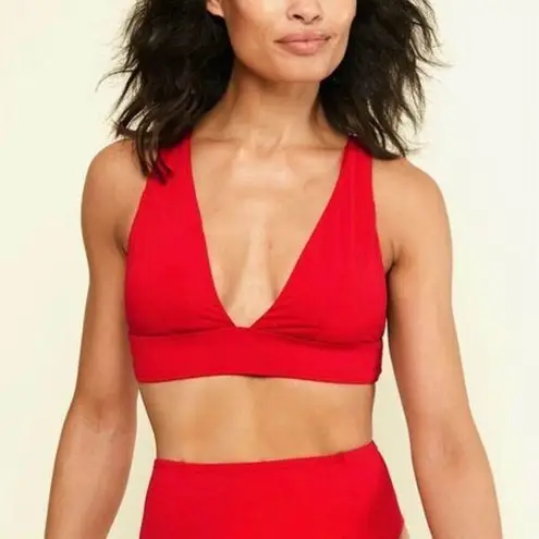 ANDIE NWT Belize Bikini Top Cherry Red Triangle Women's Size S Summer Vacation