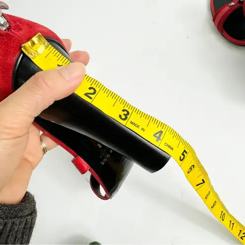 Balmain Giuseppe Zanotti For Red Suede Buckle Strappy Sandals Size 38