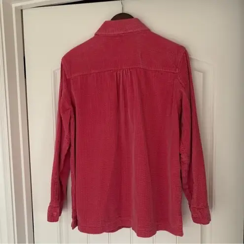 L.L.Bean  Women’s Wide Wale Corduroy Button Shirt LARGE PETITE‎ Pink Rose OWJ29