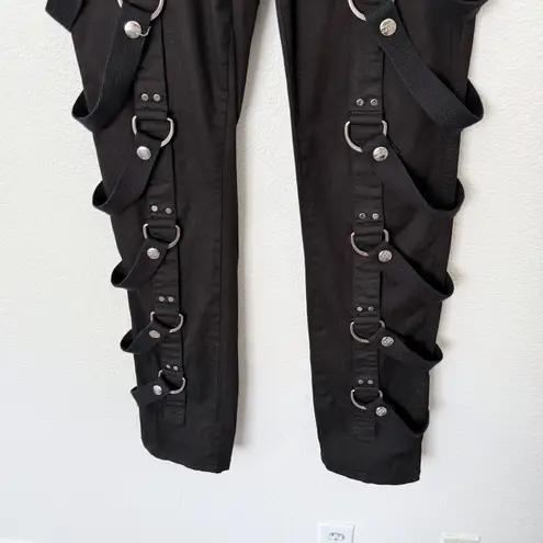 Tripp NYC [] Black Punk Rock Matrix D-Ring Straps Emo Gothic Bondage Pants Sz 32 thumbnail 7