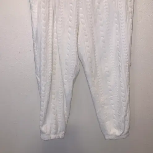 Joyspun Womens Joggers 3X Cream Plush Fleece Sleep Pockets Comfy Pajama Pants