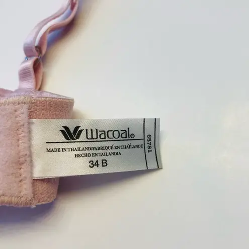 Wacoal 65781 Seductress Semi Demi Sheer Floral Embroidered Bra Size 34B Pink