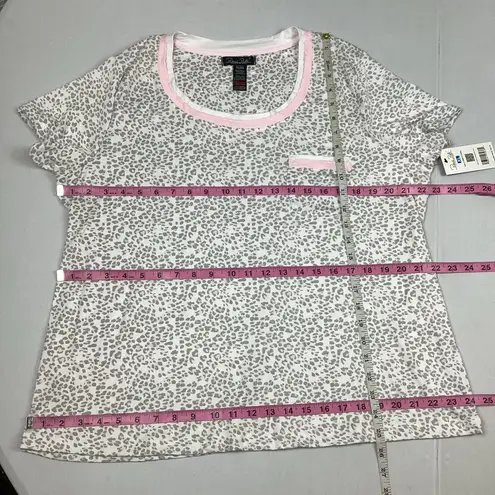 Rene Rofe Short Sleeve PJ Pajama Sleep Top Shirt Gray Size XL