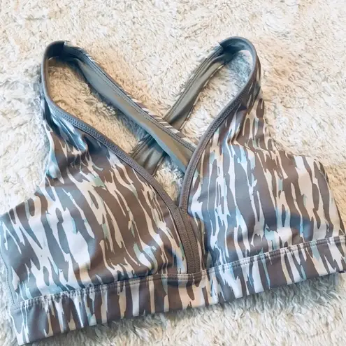 JoyLab  Gray Camo Pattern Sports Bra Size Small