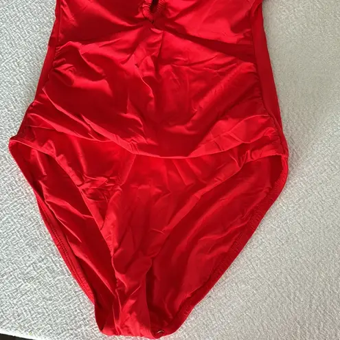 La Blanca Island Goddess Underwire Lace Up One Piece - Guava, Size 10, $128