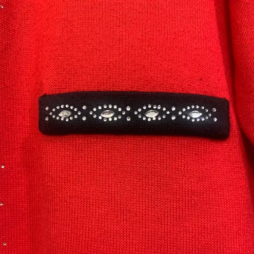 C.D. Daniels Red & Black Bling & Zip 2X Cardigan. 2585