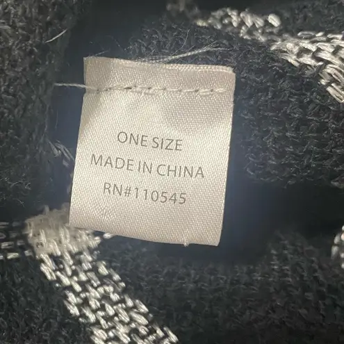 Women’s Shawl/Wrap Color Black & Silver. One Size Fits All.