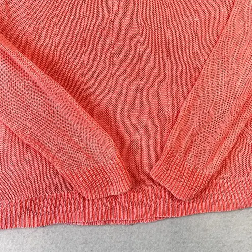 J Crew Oversized 100% Linen Pullover Women Small Long Sleeves Beach Travel Pink