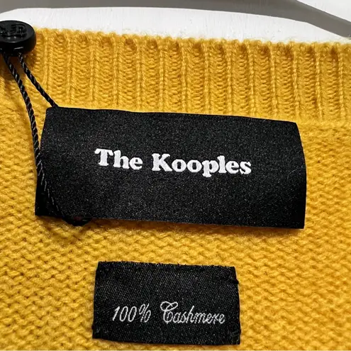 The Kooples yellow mustard cashmere cardigan oversized crop length sweater sz 2