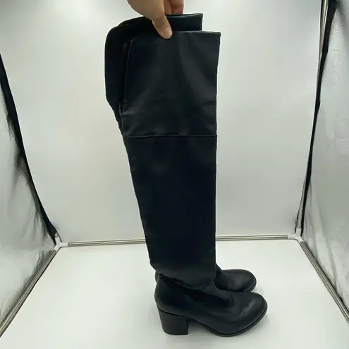 barney's new york Black Soft Leather Pull On Over The Knee Boots Size 40