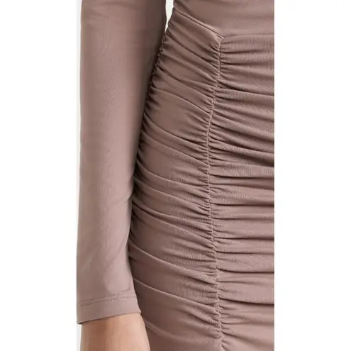 Susana Monaco NEW Ruched Long Sleeve Midi Dress Coco Brown Size Small $198