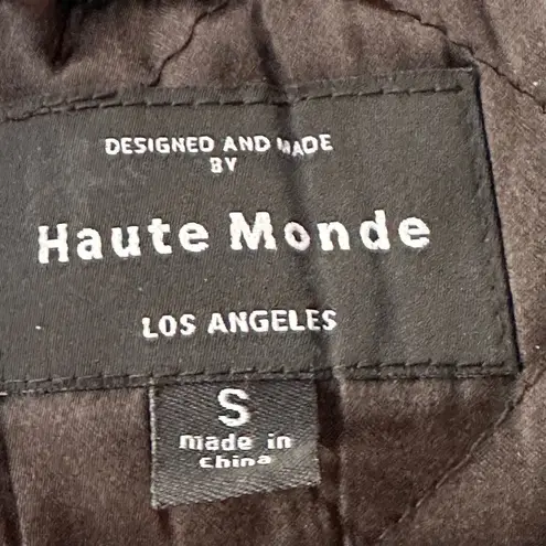 Haute Monde  Floral Embroidered Pink Satin Quilted Bomber Jacket