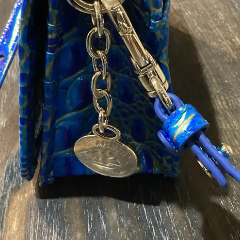 Brahmin Minuette Electric Indigo Blue Croc Embossed LeatherCrossbody