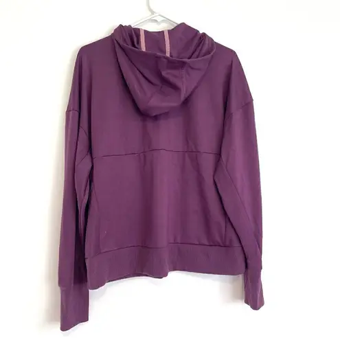 All In Motion Ponte Half Zip Hoodie Purple 1/2 Zip Thumbholes Boxy Sweatshirt L