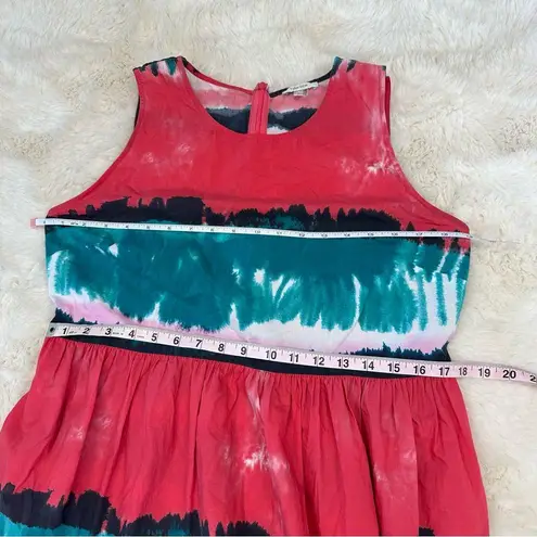 Tyler Boe 100% Cotton Pink and Blue Colorful Stripe Maxi Dress Sundress, M Size M