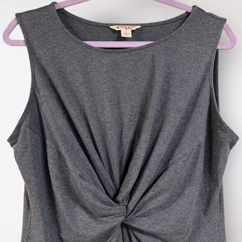 Brooks Brothers L Red Fleece Gray Cinch Twist Midi Formal Jersey Preppy Neutral