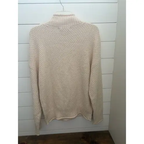 Zesica Women's Chunky Knit Turtleneck Sweater Ivory Size L Size L