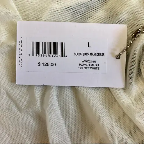 We Wore What NWT White Sheer Midi Dress Scoop Back Stretchy Swim Coverup Mesh Chic