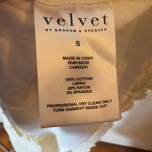 Velvet by Graham & Spencer Lace Dress Crochet Overlay Cream Floral Size Small