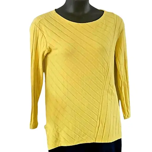 Anthropologie Maeve Women's Ribbed Knit Pullover Sweater Yellow Size Medium NWOT