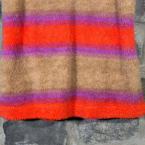 Koolaburra by UGG Fuzzy Vest L Hooded Sleeveless Orange Purple Brown Cozy Soft Size L