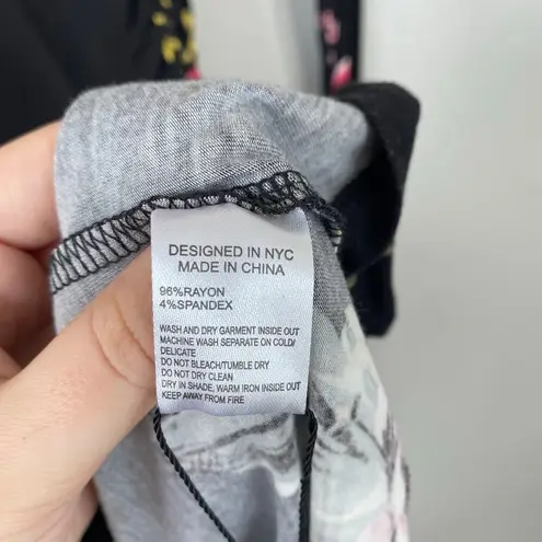 Yumi Kim Take Me Out Dress Rebel Fleur Black Size XS Floral NWT Ruched Jersey