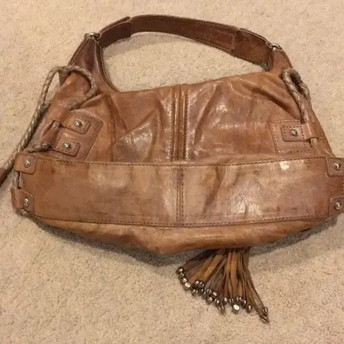 Botkier Distressed Brown Leather Shoulder Bag