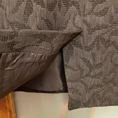 Coldwater Creek Coldwater Women Chic Black Lustrous Textured Shimmer Pencil Skirt-8