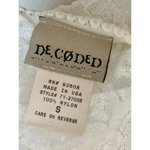 Y2K DE.CØDED White Lace Button Front Tank Top Small Made in USA Fairycore