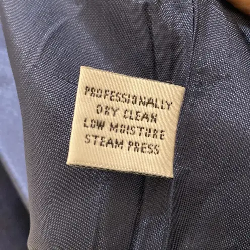 Vintage Austin Reed Wool Front Placket Preppy Conservative Maxi Skirt Size 6 Blue