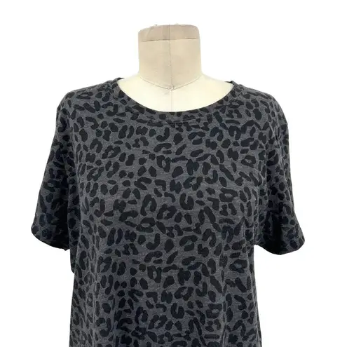 Harley Davidson Charcoal Gray Black Cheetah Print Tee Shirt Size XL