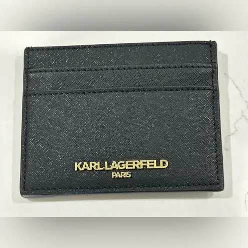 Karl Lagerfeld Black Key & Card Holder with Iconic Design