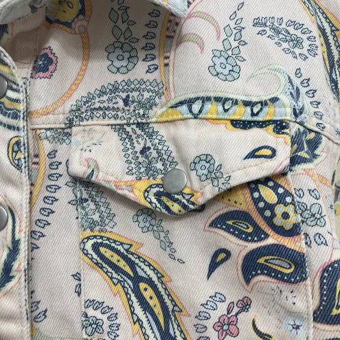 BlankNYC Coming Through Paisley Denim Jacket Size M Blue Size M