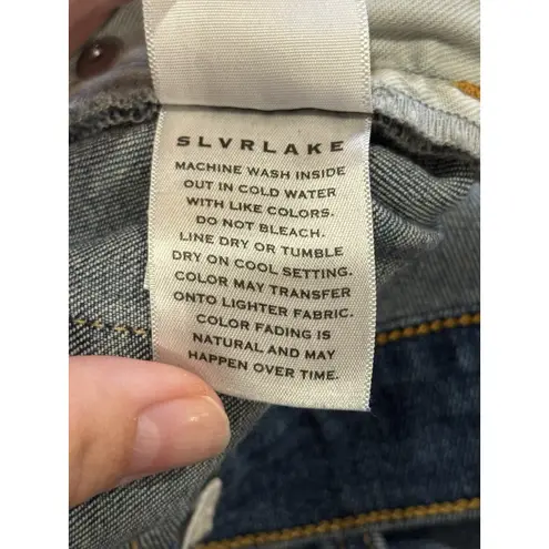 SLVRLAKE Roxy High Rise Straight Leg Jeans Southern Cross Size 31 Premium Denim Blue