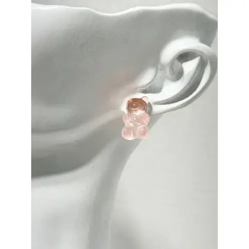 Gummy Bear Novelty Candy Lollies Earrings Studs 2 pairs Peach Pink Statement Pink