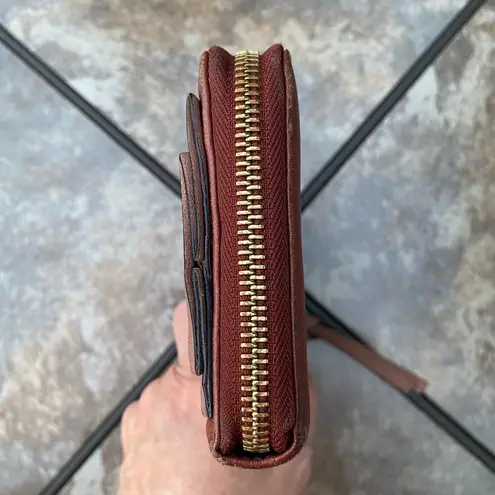 Chloé Chloe Mauve Leather June Bow Studded Card Holder Long Zipper Wallet