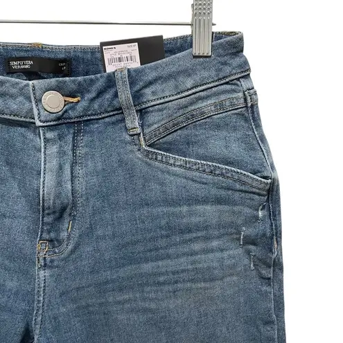 Simply Vera Vera Wang Boyfriend Crop Jeans Medium Wash Blue Women’s 6 Petite Size 6P