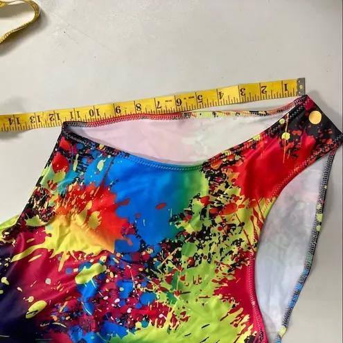 None Paint Splash One Piece Swimsuit Size Large New Without Tags