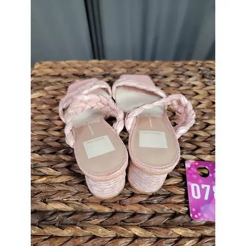 Dolce Vita Paily Women 8 Pink Raffia Braided Straps Party Preppy Strappy Sandals
