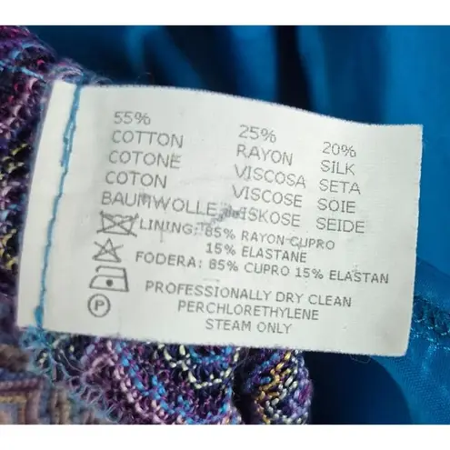 Missoni Blue & Purple Classic Zigzag Knit Skirt w/ Pleats 6/42/Blue Cotton Top