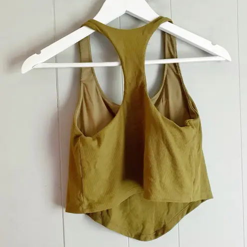 JoyLab Ribbed Racerback Tank Top Olive Green S