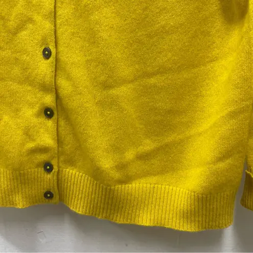 Boden 100% Cashmere Cardigan Sweater Women’s Size 8 Solid Yellow Button