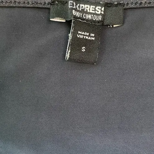 EXPRESS  Body Contour Black Metallic Glitter Twist Front Long Sleeve Bodysuit - Image 7